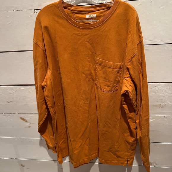 Duluth Trading Co Men's Orange Long Sleeve LongTail Tee Shirt, size XL, GUC - Picture 1 of 7